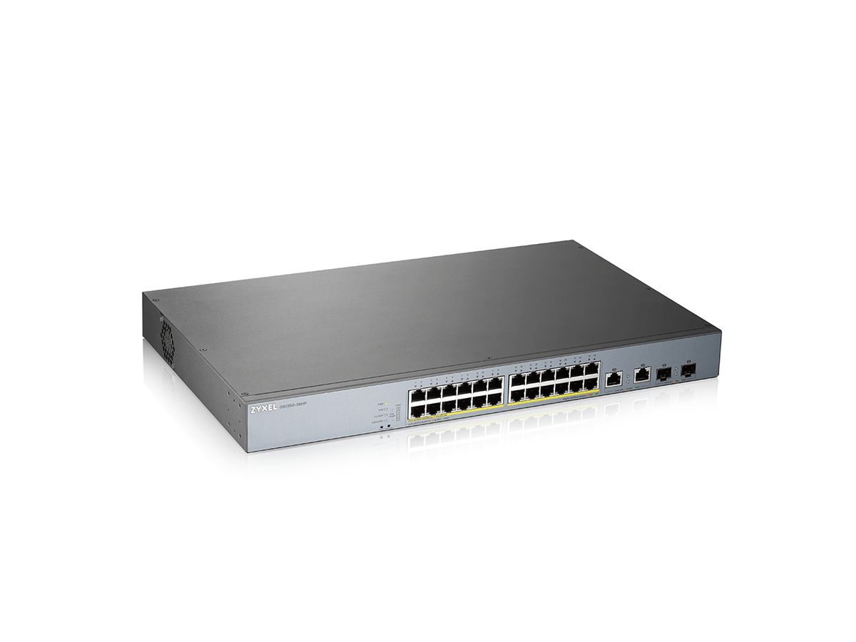 Zyxel GS1350-26HP-EU0101F commutateur réseau Géré L2 Gigabit Ethernet (10/100/1000) Connexion Ethernet, supportant l'alimentation via ce port (PoE) Gris