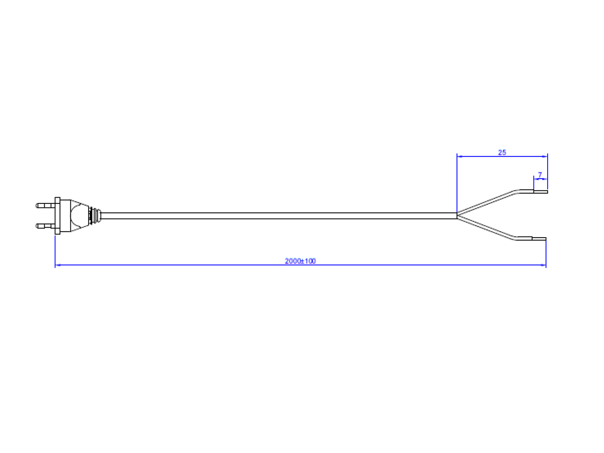 BACHMANN Câble 2x0,75 2m noir, H03VVH2-F Connecteur Euro, non emballé