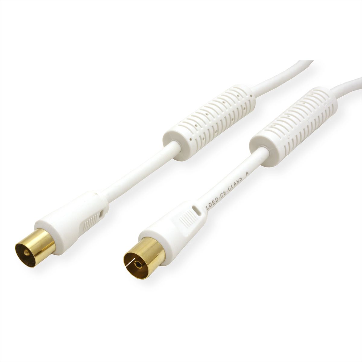 Câble d'antenne avec ferrite M/F, blanc, 1,5 m