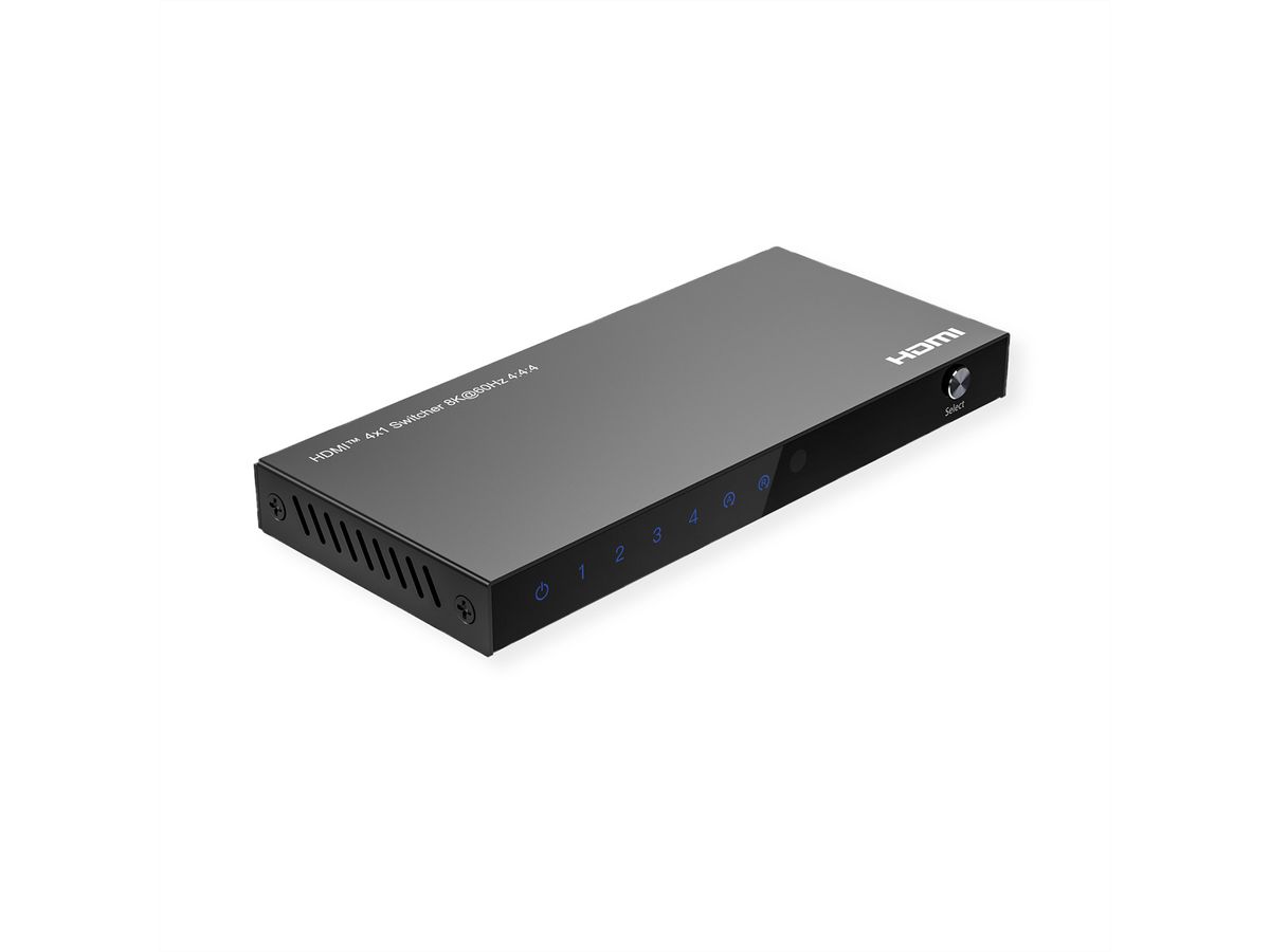 ROLINE Commutateur HDMI, 8K, 4 ports, avec télécommande IR