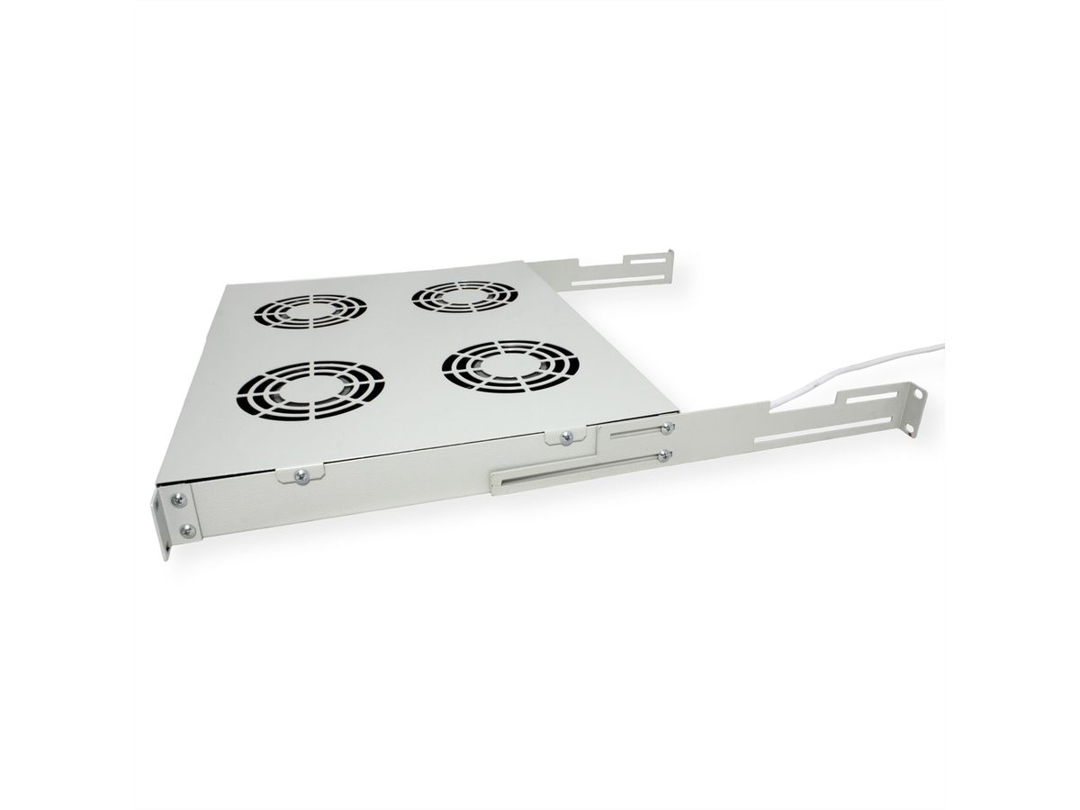 ROLINE 19" Unité de ventilation, 4 ventilateurs, Thermostat gris
