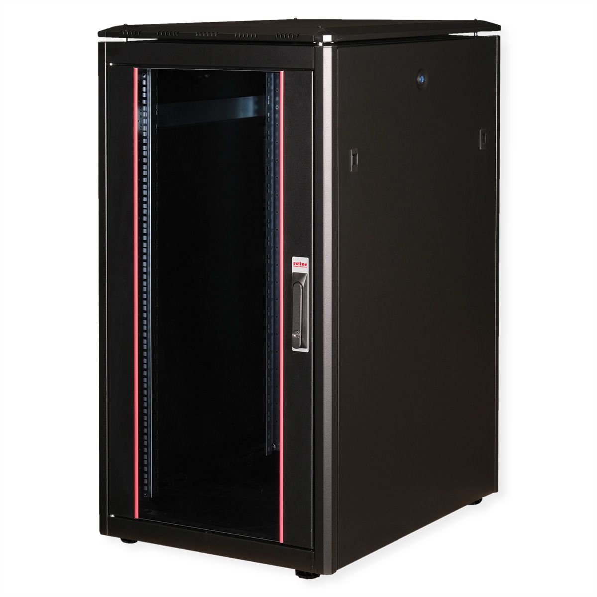 ROLINE 19" Baie réseau Pro 22U, 600x800 LxP Porte verre noir