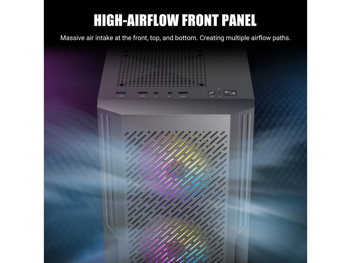 ANTEC AX20 Boîtier PC Midi Tower Gaming Noir ATX, noir