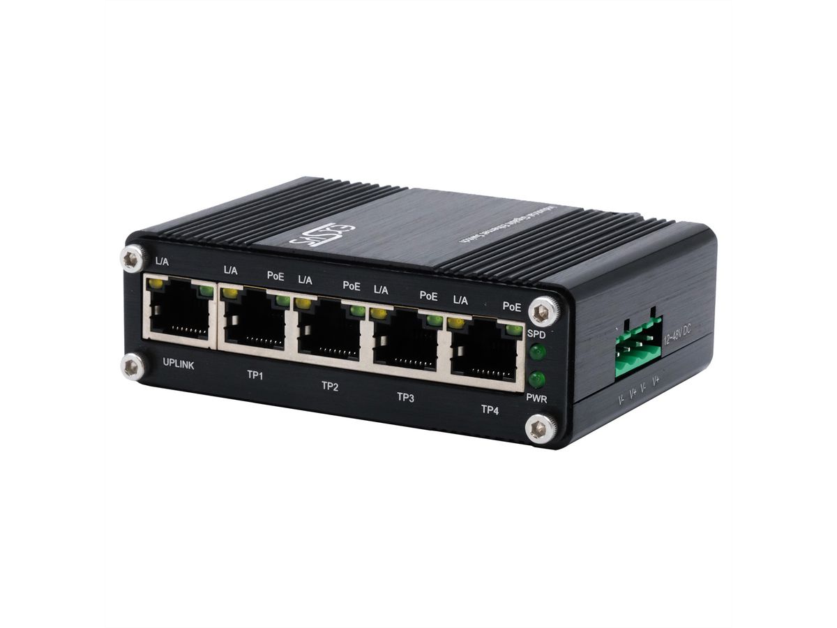 EXSYS EX-62020PoE Switch Ethernet industriel 5 ports PoE
