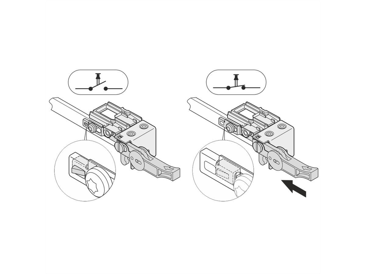 Microrupteur SCHROFF pour modules compacts et complets, normalement ouvert, 10 pièces