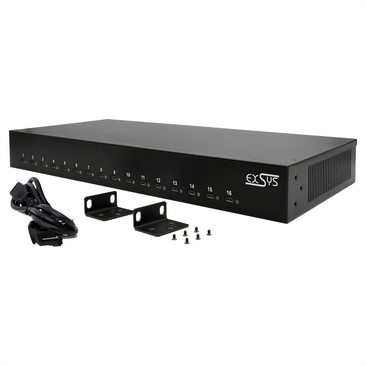 EXSYS EX-11017 Station de charge Highpower USB-C 16 ports 1008 W