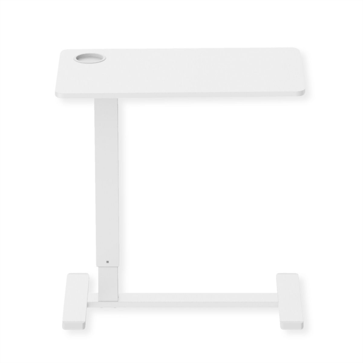 ROLINE Table d'appoint à vérin à gaz, réglable en hauteur, blanc