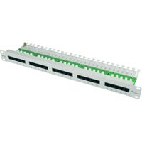 TELEGÄRTNER Panneau de brassage 19", RNIS/TÉL, 1U, MPPI25-H Cat.3 non blindé, RAL 7035