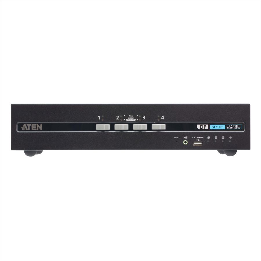 ATEN CS1144DP4C Commutateur KVM sécurisé DisplayPort à 4 ports USB et double affichage avec CAC