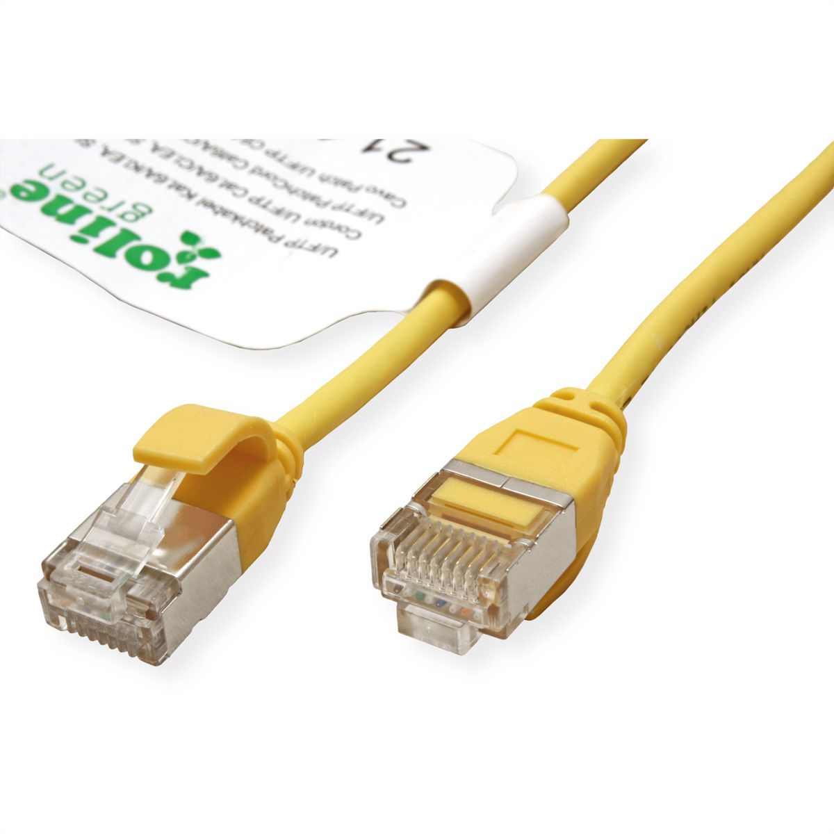 ROLINE GREEN Cordon DataCenter U/FTP Cat.6A (Classe EA), LSOH, slim, jaune, 3 m