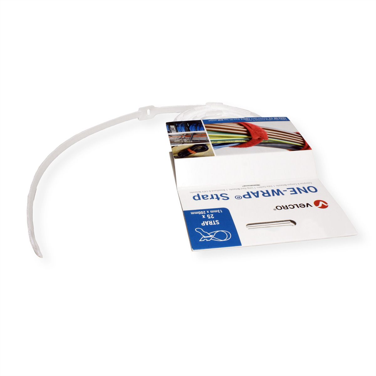 VELCRO® One Wrap® Strap 13mm x 200mm, 25 pièces, blanc
