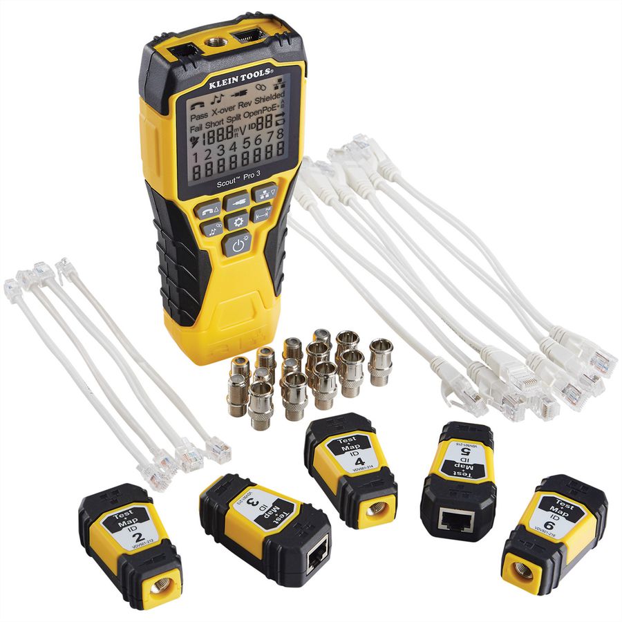 KLEIN TOOLS VDV501-853 Scout® Pro 3 (avec test PoE) , avec kit de reconnaissance à distance Test-n-Map Remote