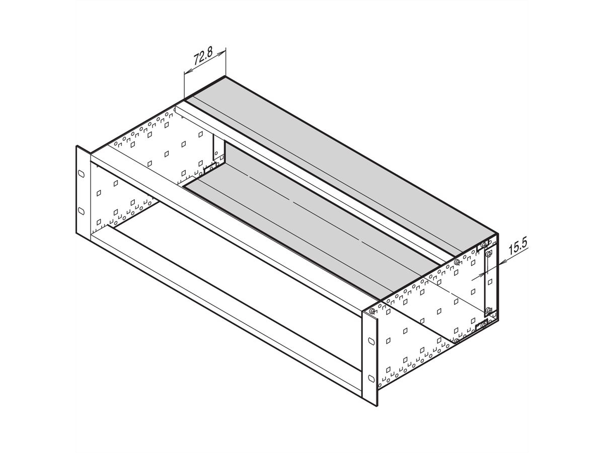 SCHROFF EuropacPRO Capot arrière pour joint CEM en acier inoxydable, 3 U, 84 HP