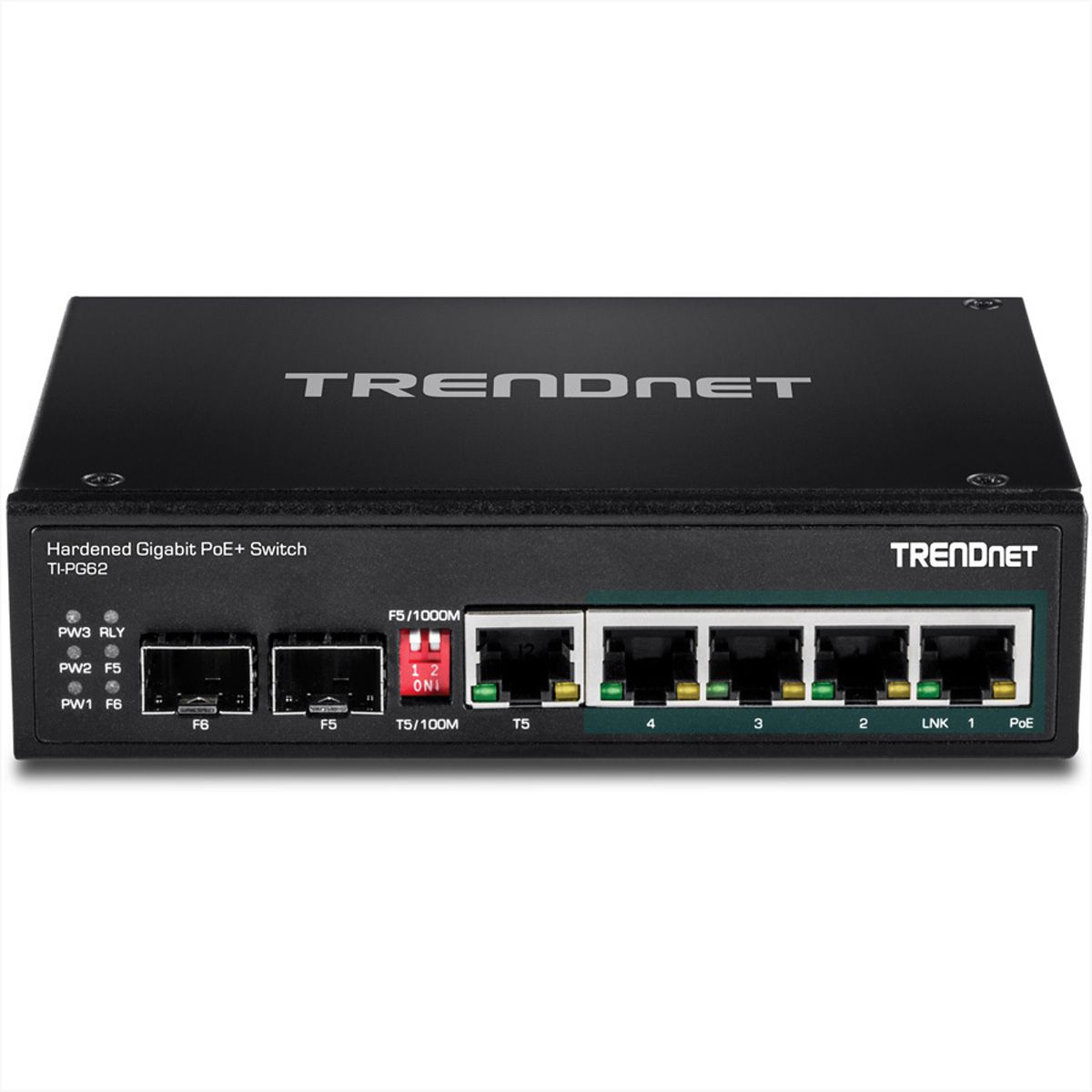 TRENDnet TI-PG62 Switch industriel 6 ports Gigabit PoE+ rail DIN