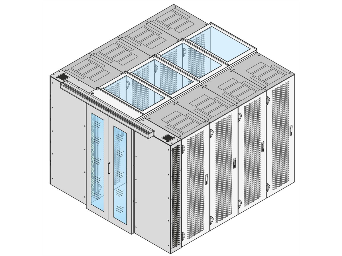 SCHROFF Couvercle de protection d'allée, 1200W 200D