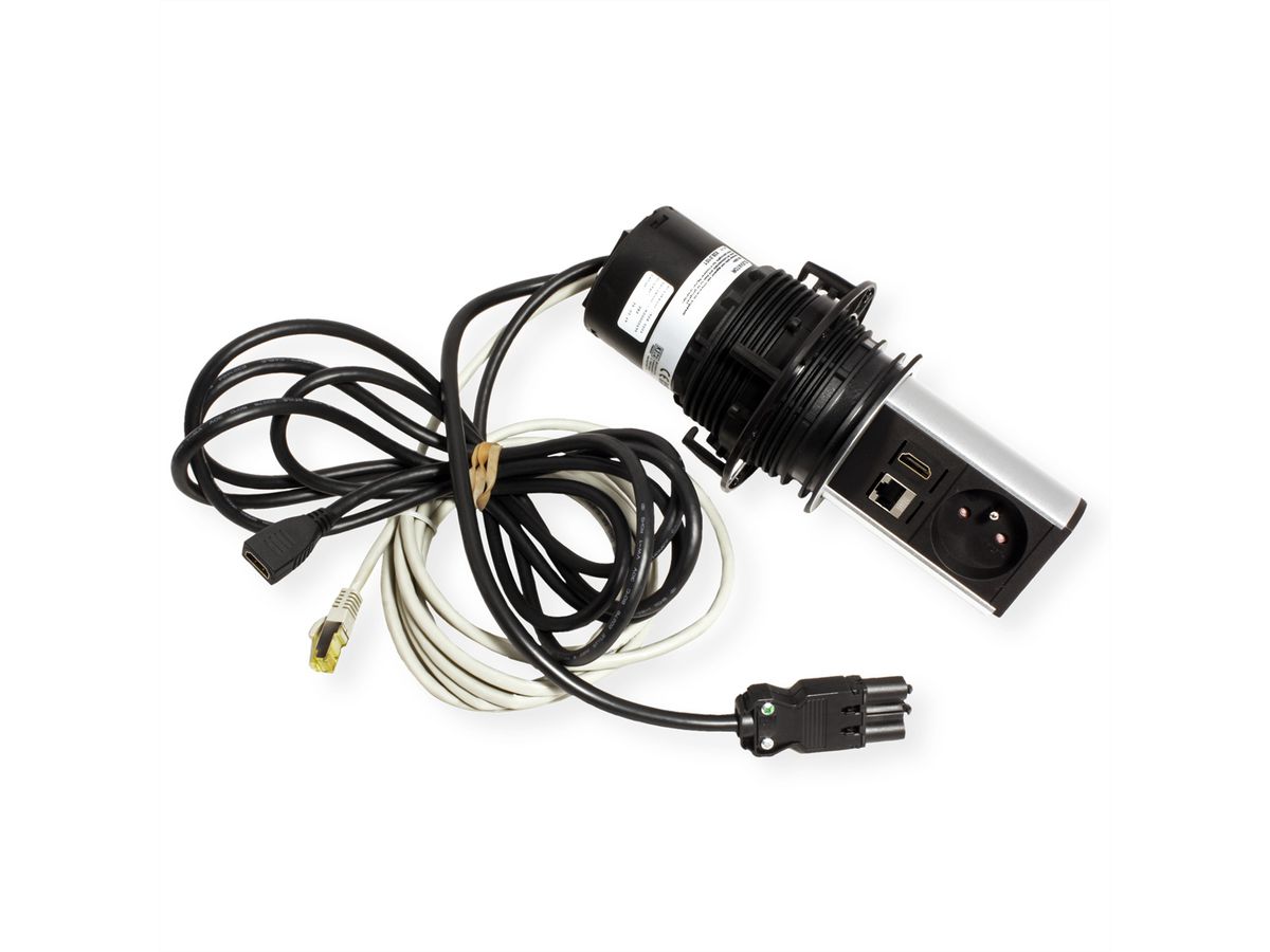 BACHMANN ELEVATOR 1xUTE 1xHDMI 1xCAT6A 90° 0,5m GST18