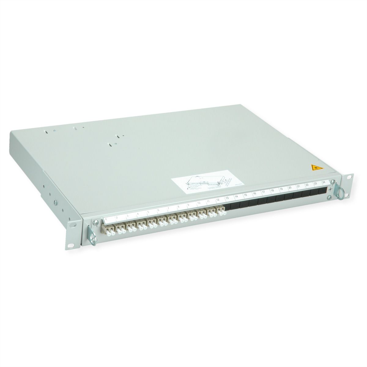 TELEGÄRTNER PROFI V Panneau FO avec coupleurs et pigtails, 12x LC Duplex, beige, OM2, Grade B