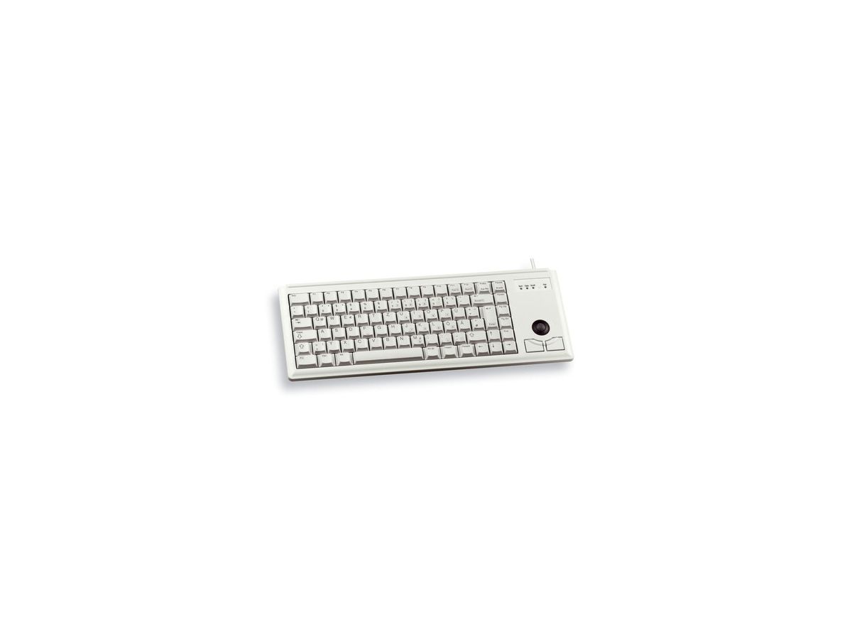 CHERRY G84-4400 TRACKBALL KEYBOARD Clavier filaire miniature, trackball, USB, gris clair