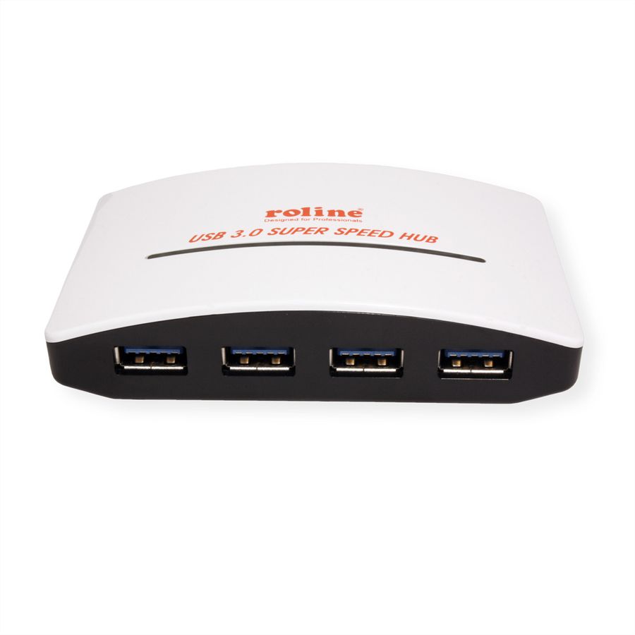 ROLINE Hub USB 3.2 Gen 1 "Black and White", 4 ports, avec alimentation