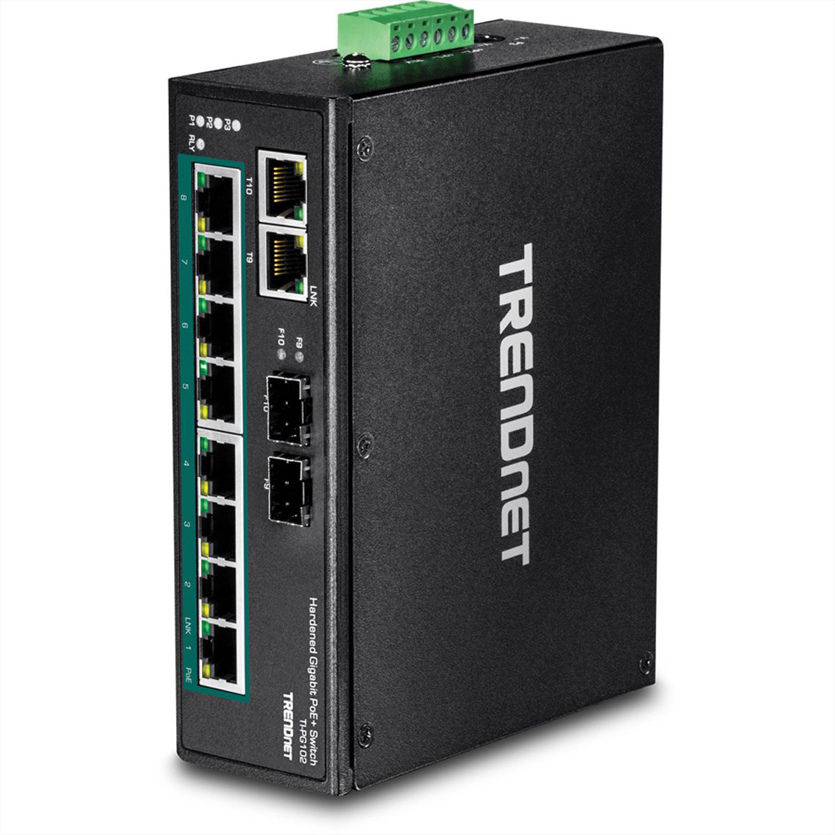 TRENDnet TI-PG102 Switch Rail DIN PoE+ Gigabit industriel à 10 ports