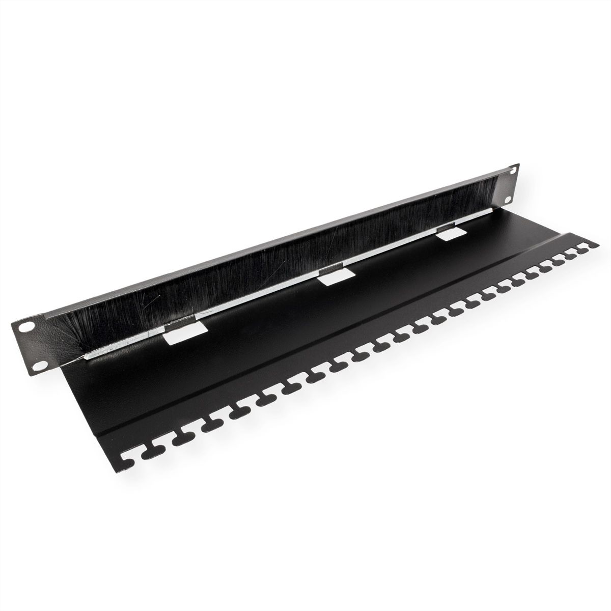 ROLINE 19" Passe-câbles, Avec brosse 1U noir