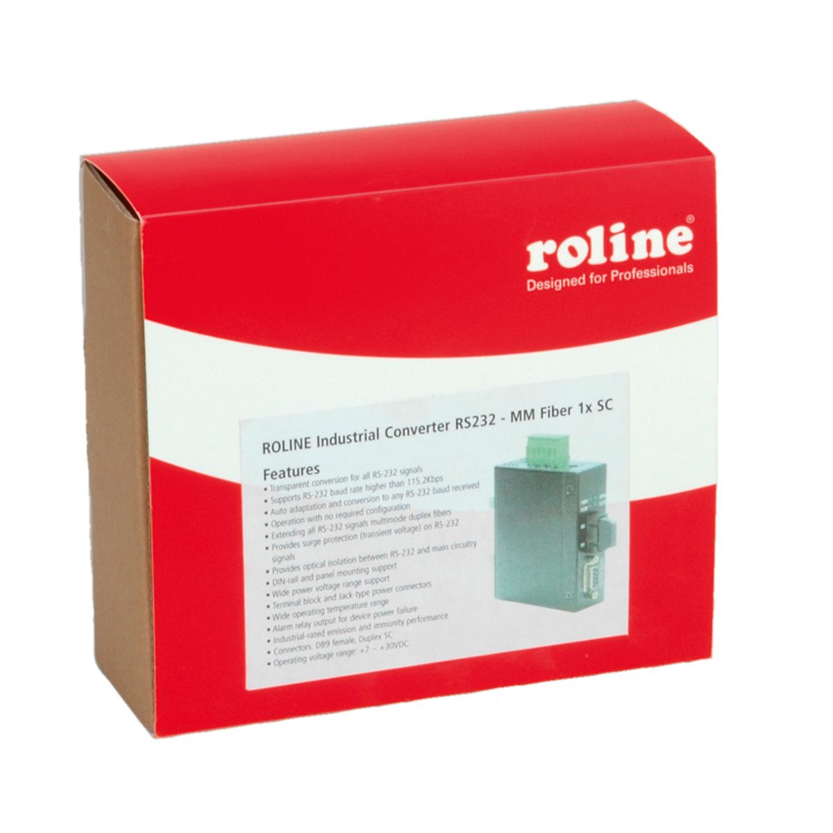 ROLINE Convertisseur industriel RS232 - 100Base-FX, SC