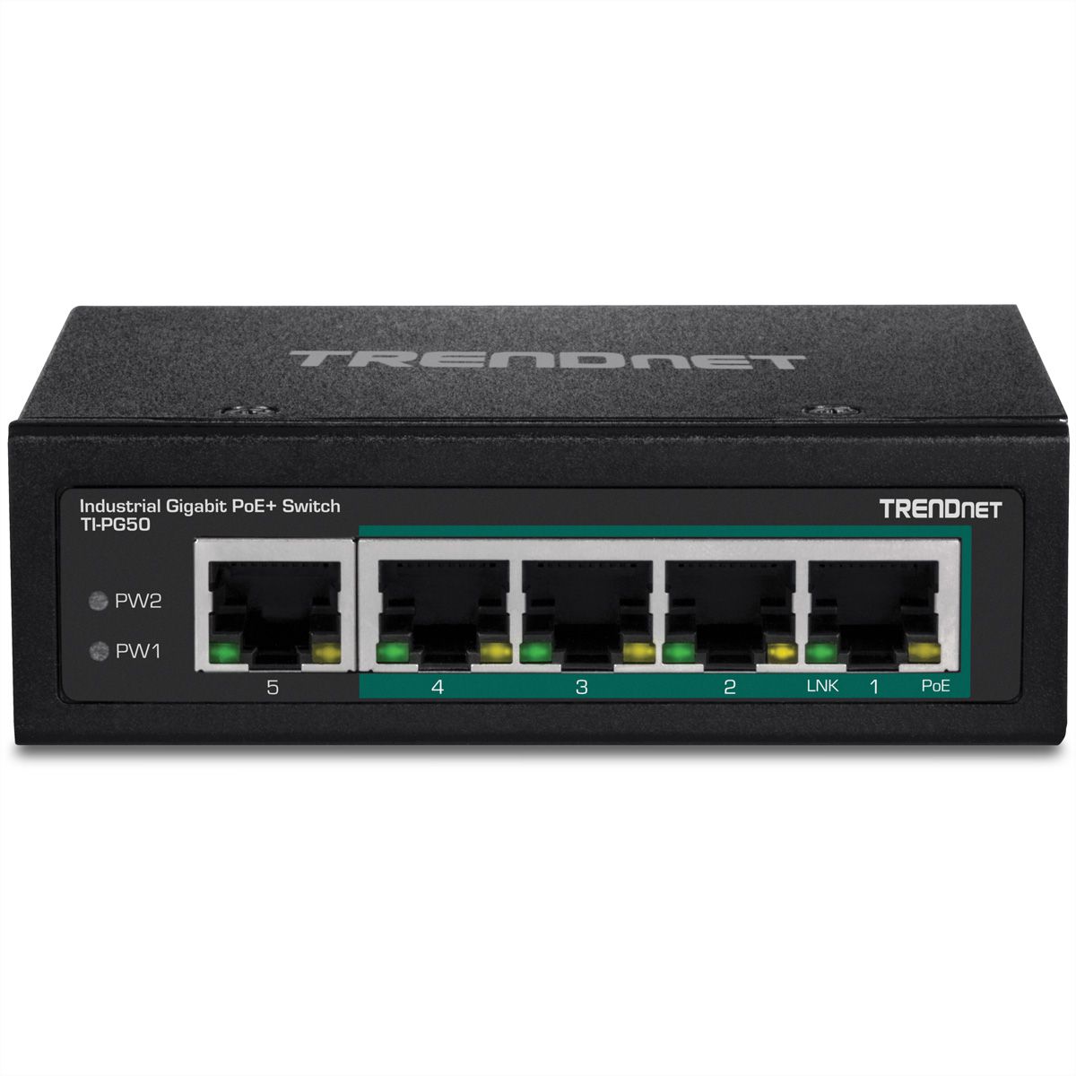 TRENDnet TI-PG50 Switch Rail DIN PoE+ Gigabit industriel à 5 ports