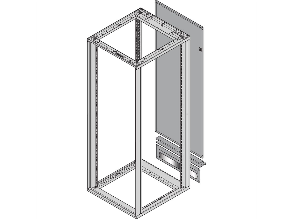 SCHROFF Novastar, panneau arrière avec passage de câbles, RAL 7021, 20 U 553W