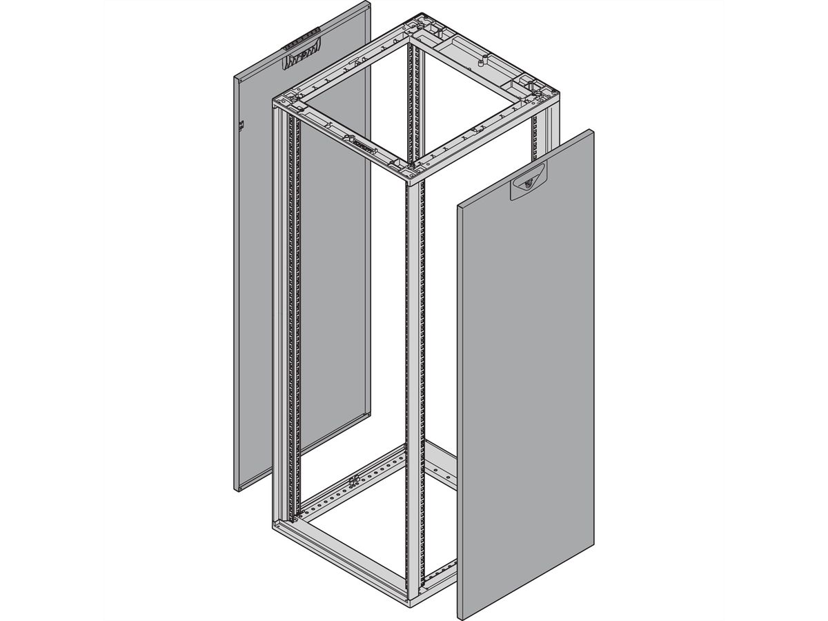 Panneau latéral Novastar SCHROFF pour Slim-Line, RAL 7021, 12 U 600D
