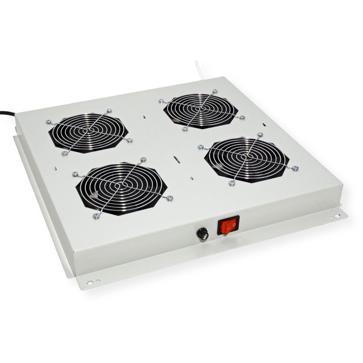 ROLINE 19" Unité de ventilation pour toit, 4 ventilateurs, thermostat, gris