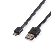 ROLINE Câble USB 2.0, USB A mâle - Micro USB B mâle, noir, 1 m