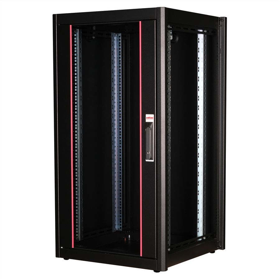 ROLINE 19" Baie réseau Basic 22U, 600x600 LxP Porte verre noir