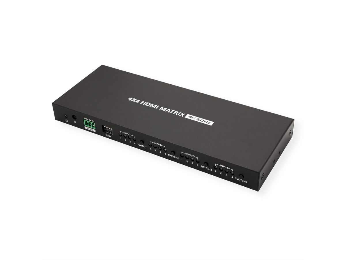VALUE Switch Matriciel HDMI 4K, 4 x 4, avec télécommande