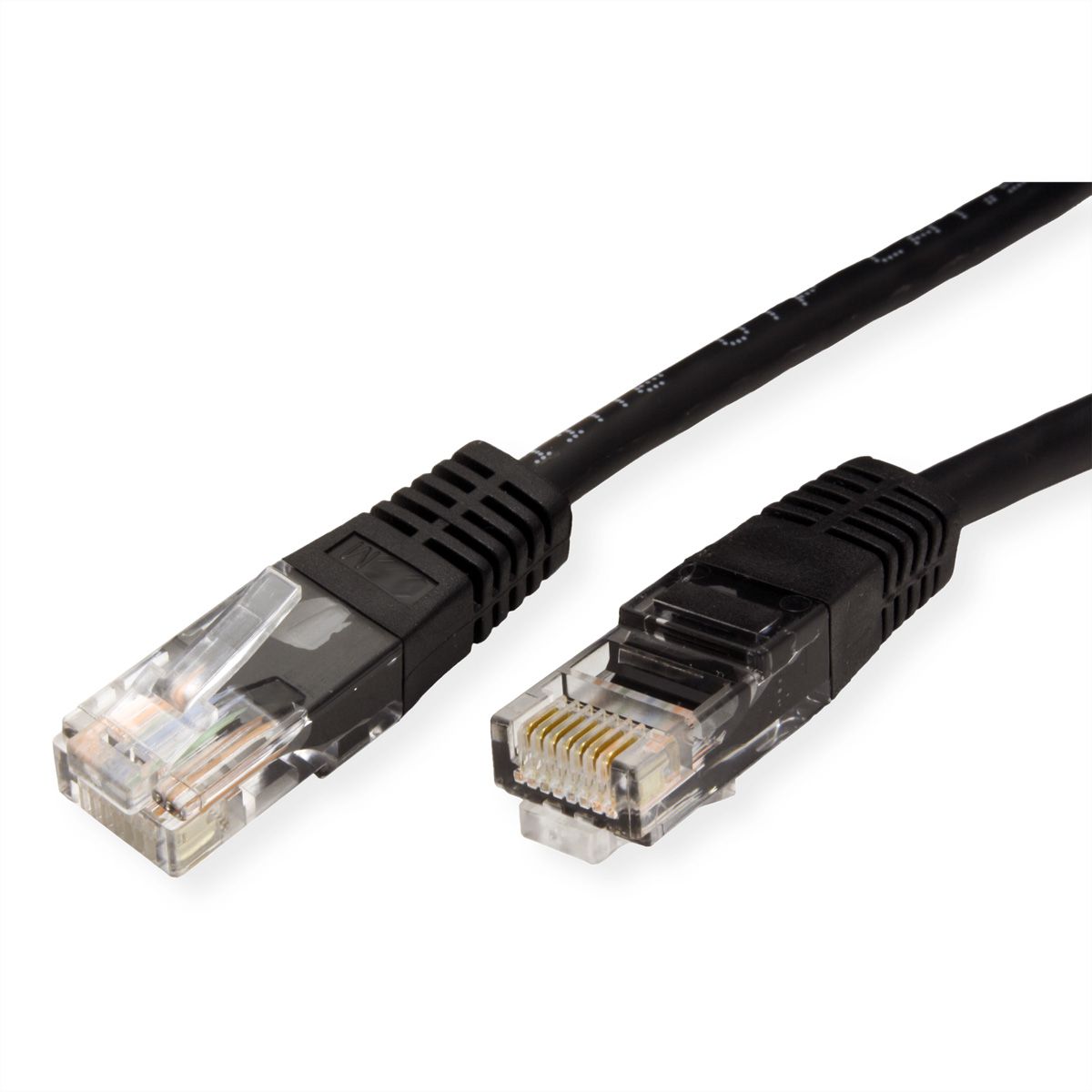 Cordon ROLINE Cat.5e (Classe D) UTP confectionné, PoE, noir, 1 m