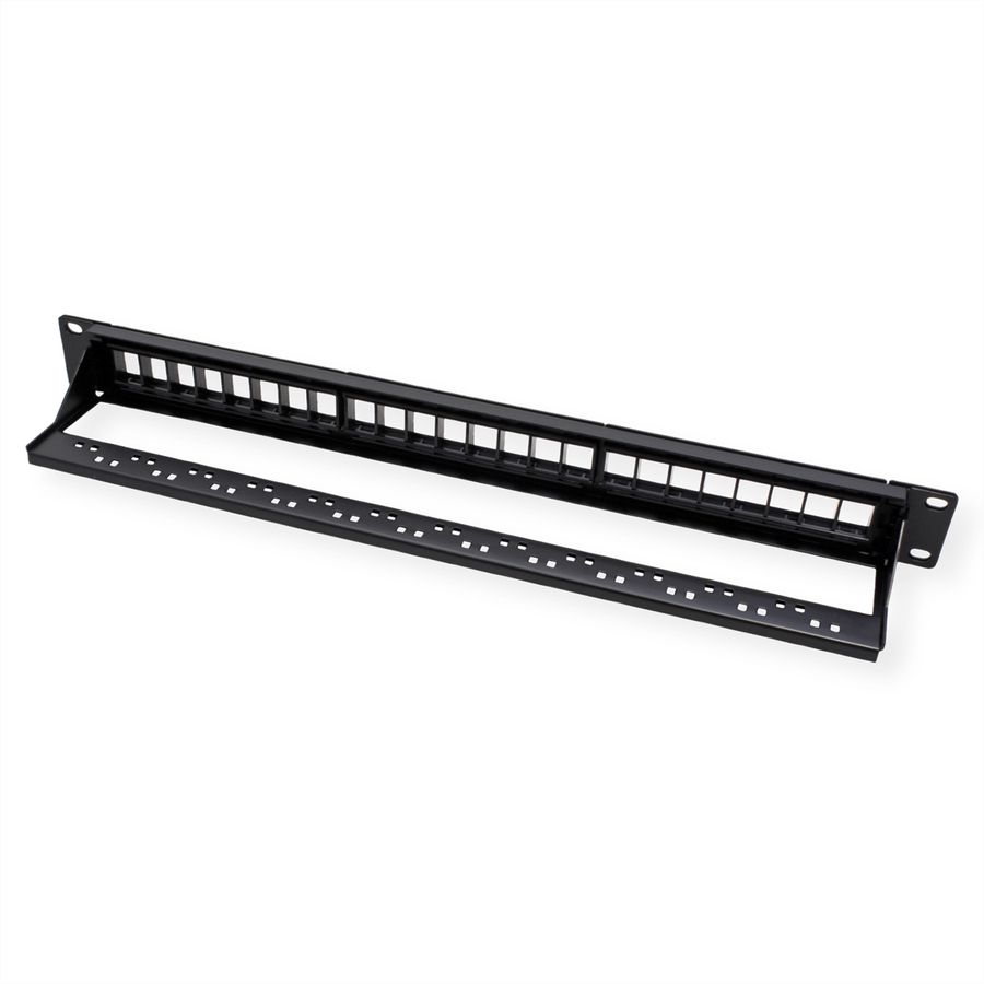 VALUE Panneau de brassage 19" pour keystones, 24 ports, 1U, non-blindé, noir
