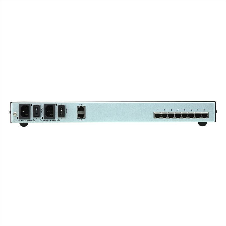 ATEN SN0108CO Serveur console série à 8 ports avec double alimentation/réseau local