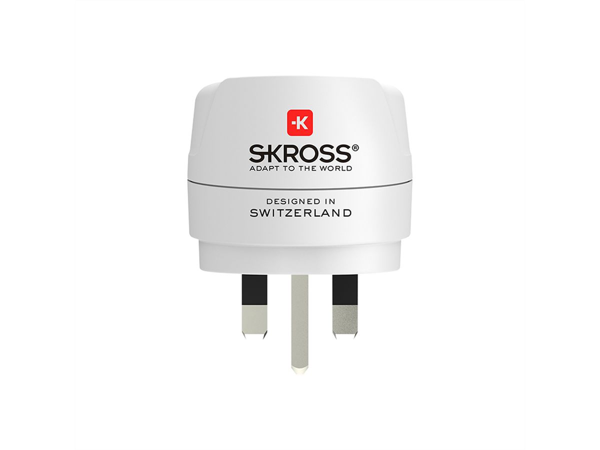 SKROSS Adaptateur de voyage Europe vers Royaume-Uni, pour appareils à 2 et 3 pôles