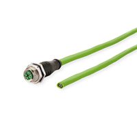 METZ CONNECT Câble Ethernet industriel M12, codage X, M12 connecteur femelle droit - extrémité ouverte, PUR, 0,5 m