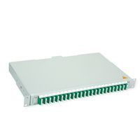 TELEGÄRTNER BASIS V Panneau fibre optique avec coupleurs & Pigtails , 24x LC Quad, vert, OS2 APC