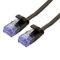 Cordon VALUE Cat.6A (Classe EA) UTP confectionné, plat, noir, 0,5 m