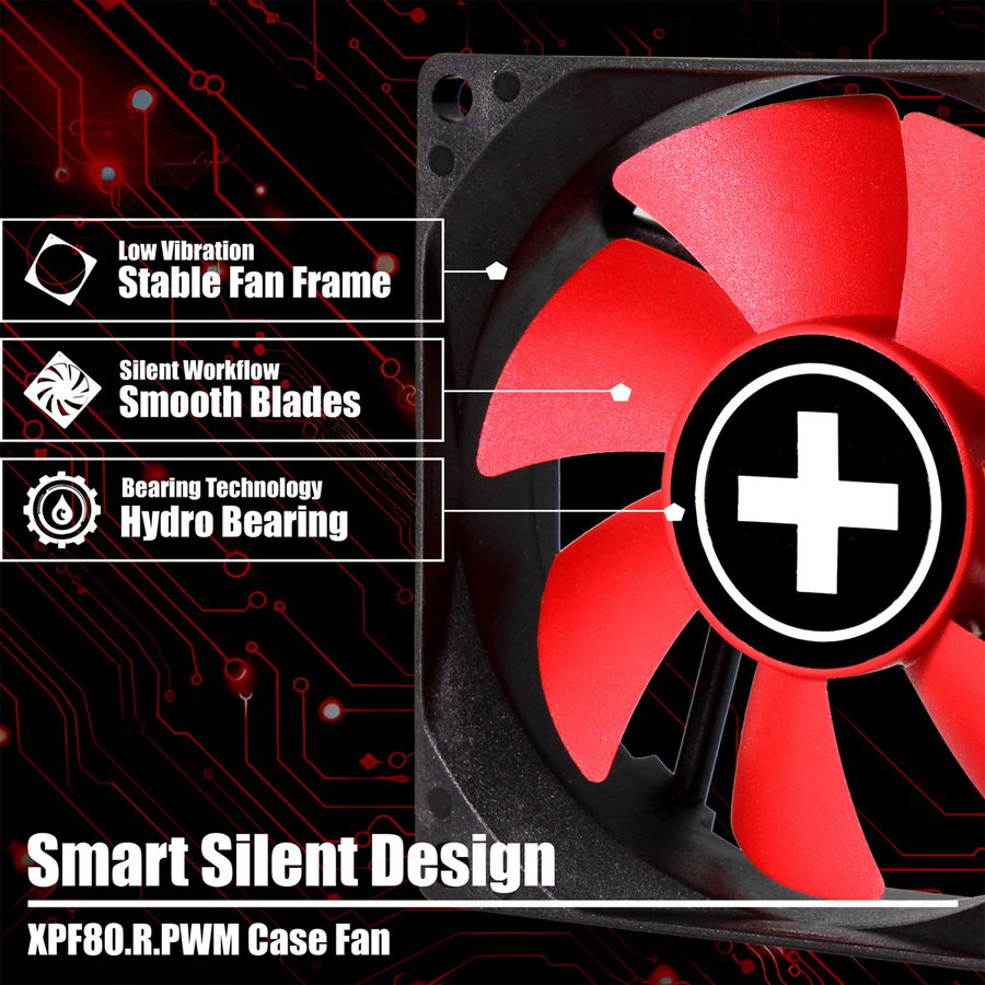 Xilence XPF80.R.PWM 80mm PWM Ventilateur de boîtier, 4PIN
