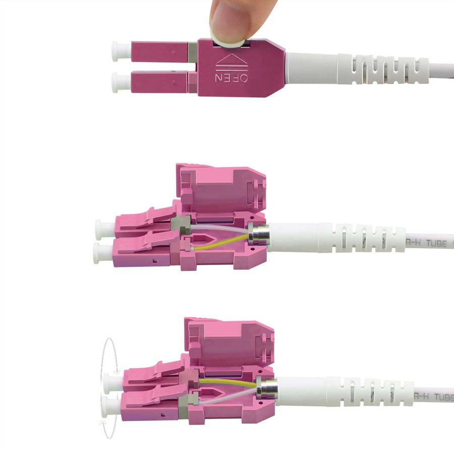 ROLINE Cordon FO 50/125µm OM4, LC/LC, LSOH, UNIBOOT, violet, 15 m