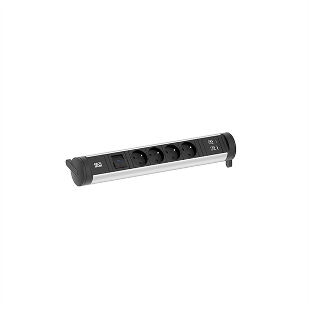 BACHMANN CYCLE Base 4xUTE 1xinterrupteur 1xUSB A/C 22W 0,2m GST18, Mesure par phase, prises commutables