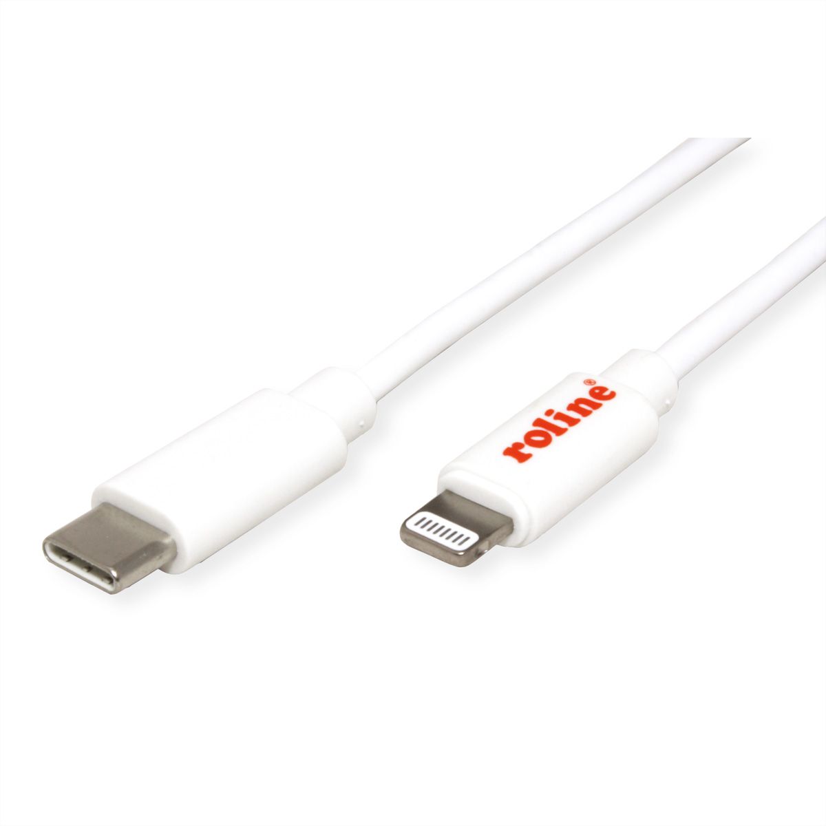 ROLINE Câble de charge et de synchronisation USB type C pour appareils Apple avec connecteur 8pin, blanc, 1 m