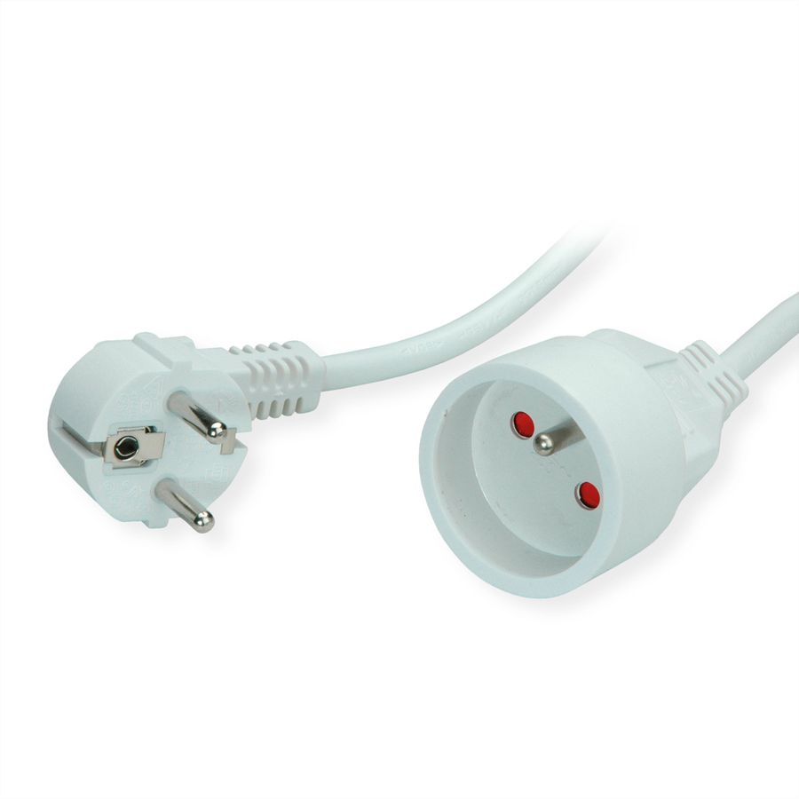 VALUE Câble prolongateur, prise type UTE, blanc, 3 m