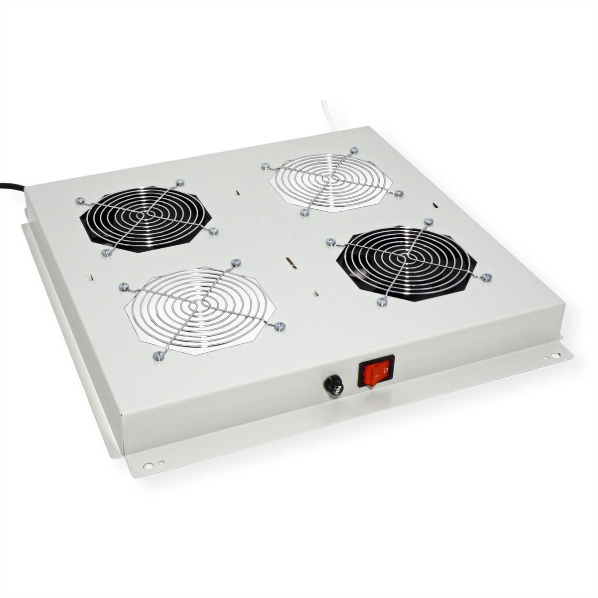 ROLINE 19" Unité de ventilation pour toit, 2 ventilateurs, thermostat, gris