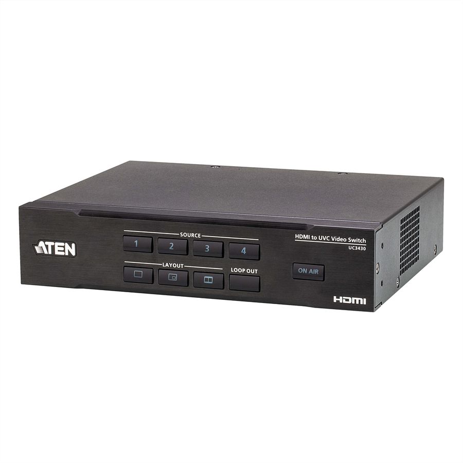 ATEN UC3430 CAMLIVE™ PRO 4K Commutateur vidéo HDMI vers USB, 4 entrées