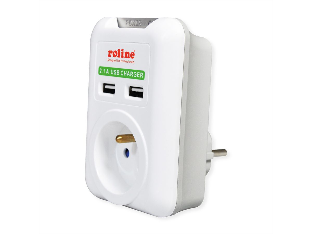 ROLINE Prise de courant avec chargeur USB, version UTE - SECOMP France