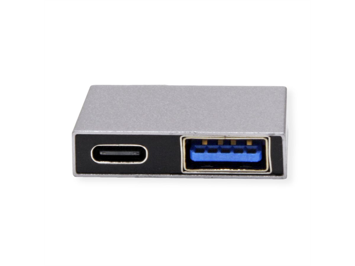 ROLINE Adaptateur USB 3.2 Gen 2, 2x USB Type C - 1x USB Type A + 1x USB C, M/F, argent