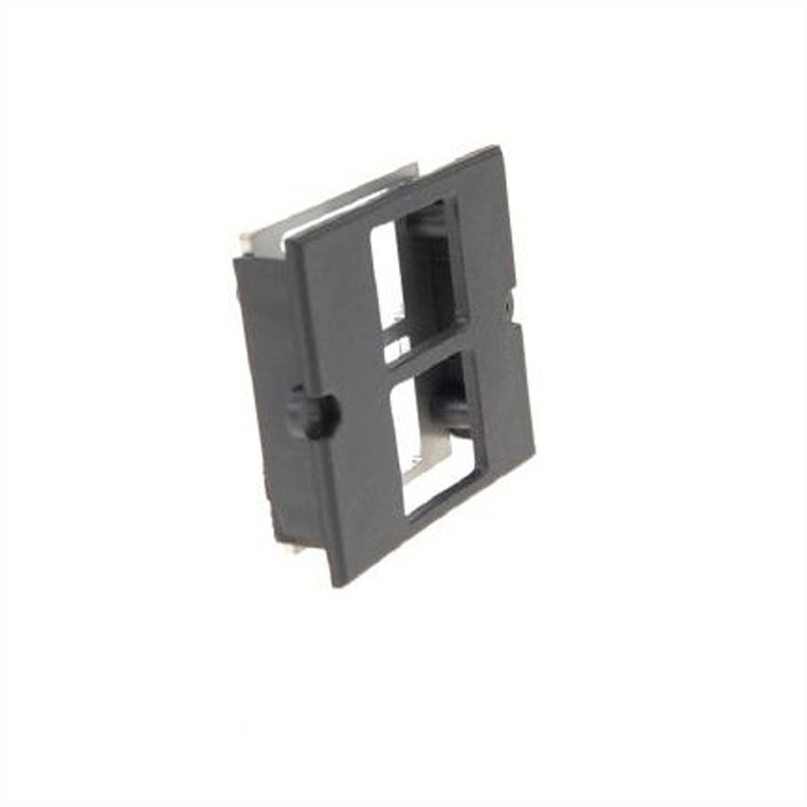 BACHMANN Module Cadre pour 2 Keystones avec fixation métallique, noir